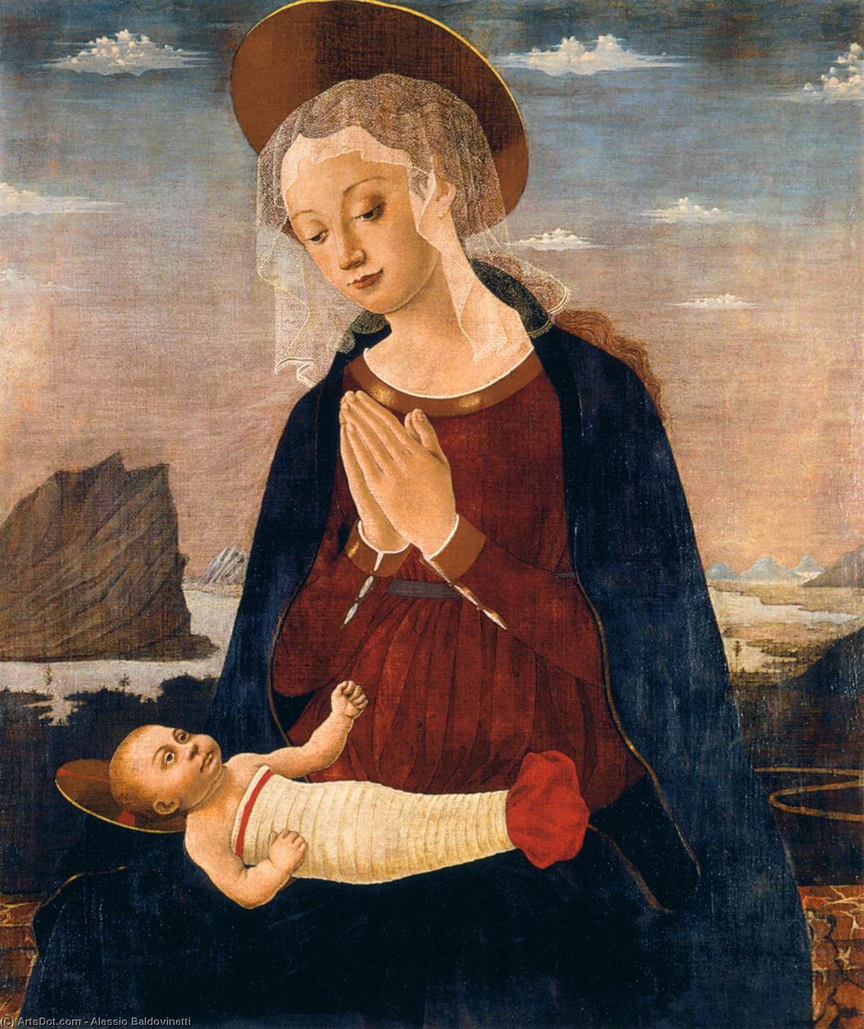 WikiOO.org - Enciklopedija dailės - Tapyba, meno kuriniai Alessio Baldovinetti - Virgin and Child