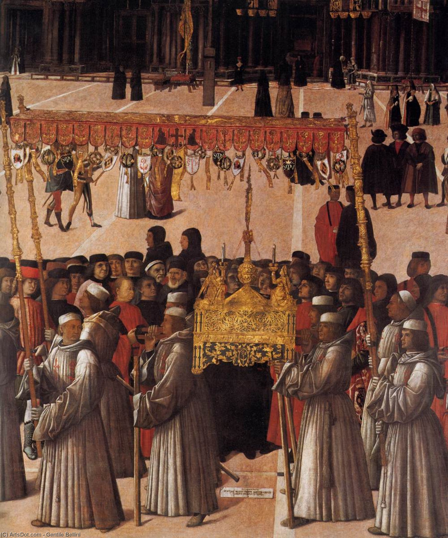WikiOO.org - Encyclopedia of Fine Arts - Maľba, Artwork Gentile Bellini - Procession in Piazza San Marco (detail)