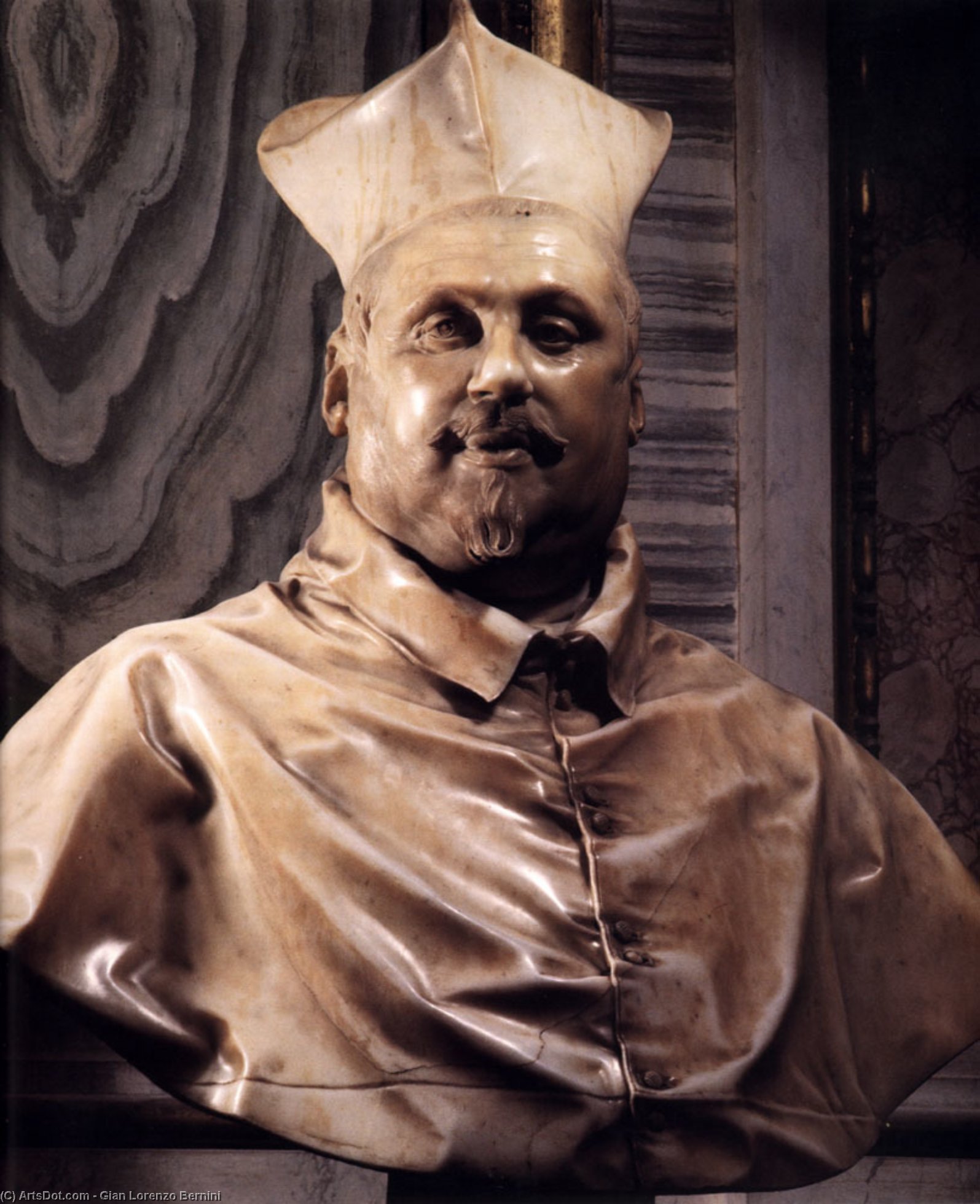 Wikioo.org - The Encyclopedia of Fine Arts - Painting, Artwork by Gian Lorenzo Bernini - Bust of Cardinal Scipione Borghese