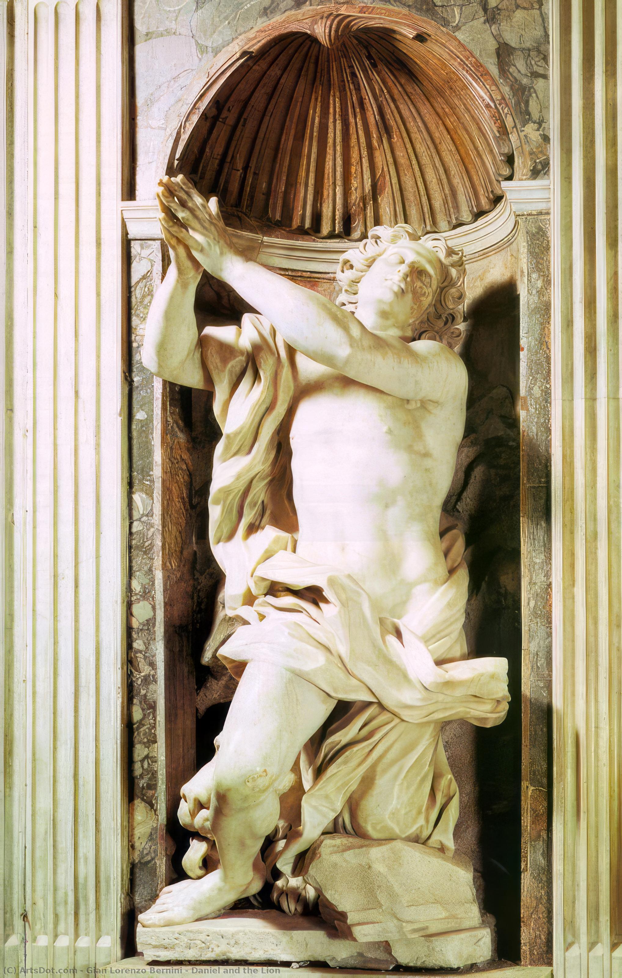 Wikoo.org - موسوعة الفنون الجميلة - اللوحة، العمل الفني Gian Lorenzo Bernini - Daniel and the Lion