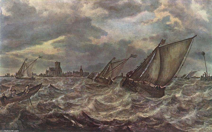 Wikioo.org – La Enciclopedia de las Bellas Artes - Pintura, Obras de arte de Abraham Hendriksz Van Beijeren - áspera mar