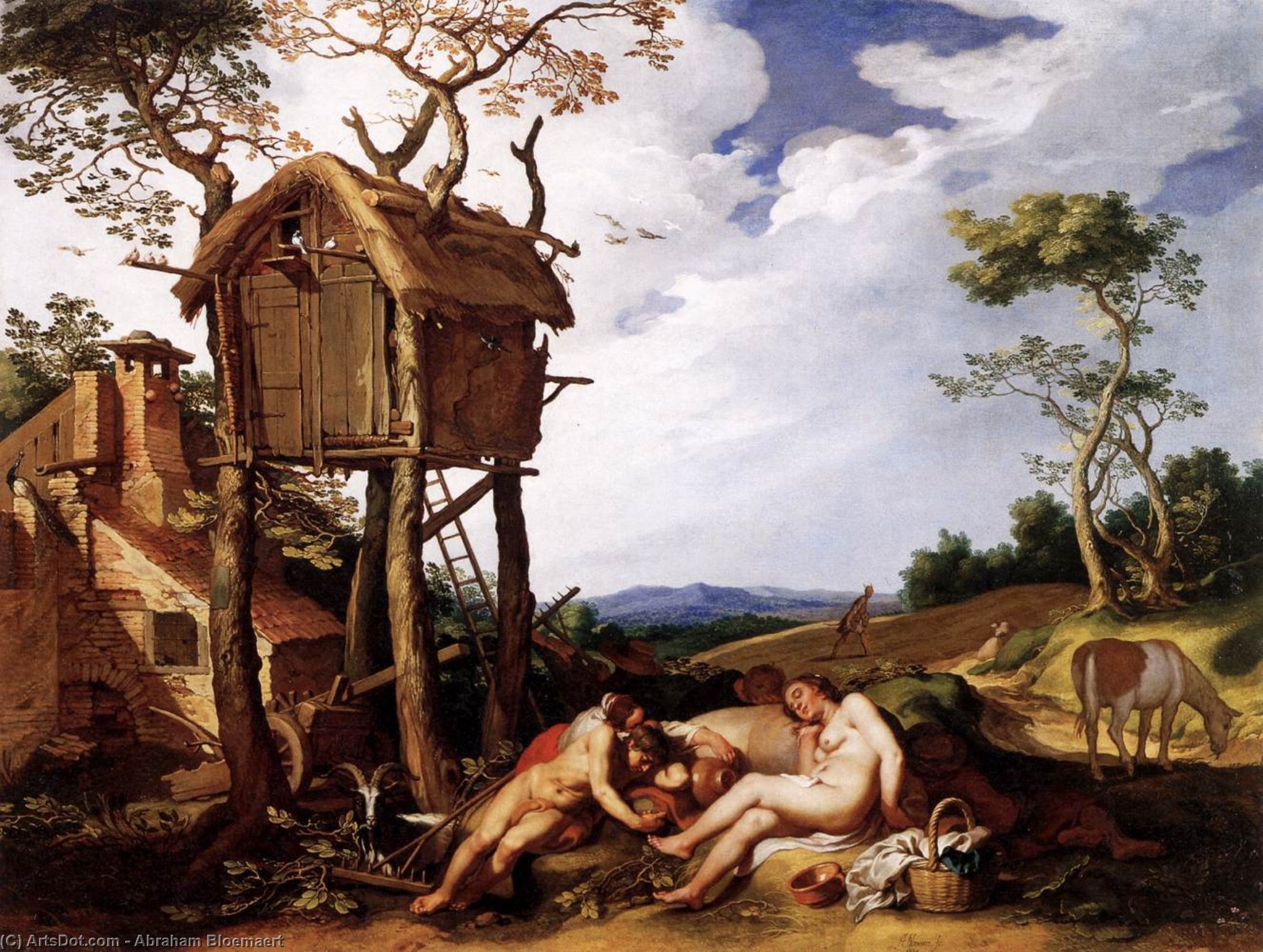 Wikioo.org – L'Enciclopedia delle Belle Arti - Pittura, Opere di Abraham Bloemaert - Paesaggio con la parabola del Tares tra i Frumento