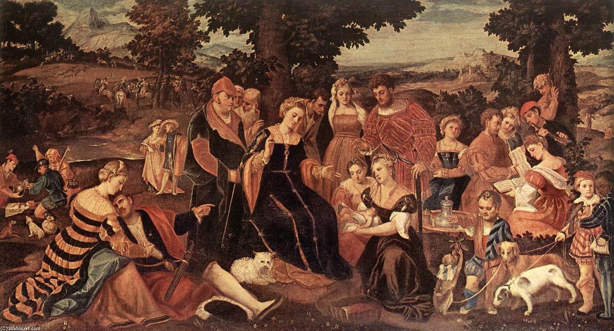 WikiOO.org - אנציקלופדיה לאמנויות יפות - ציור, יצירות אמנות Bonifazio Veronese (Bonifazio De Pitati) - The Finding of Moses