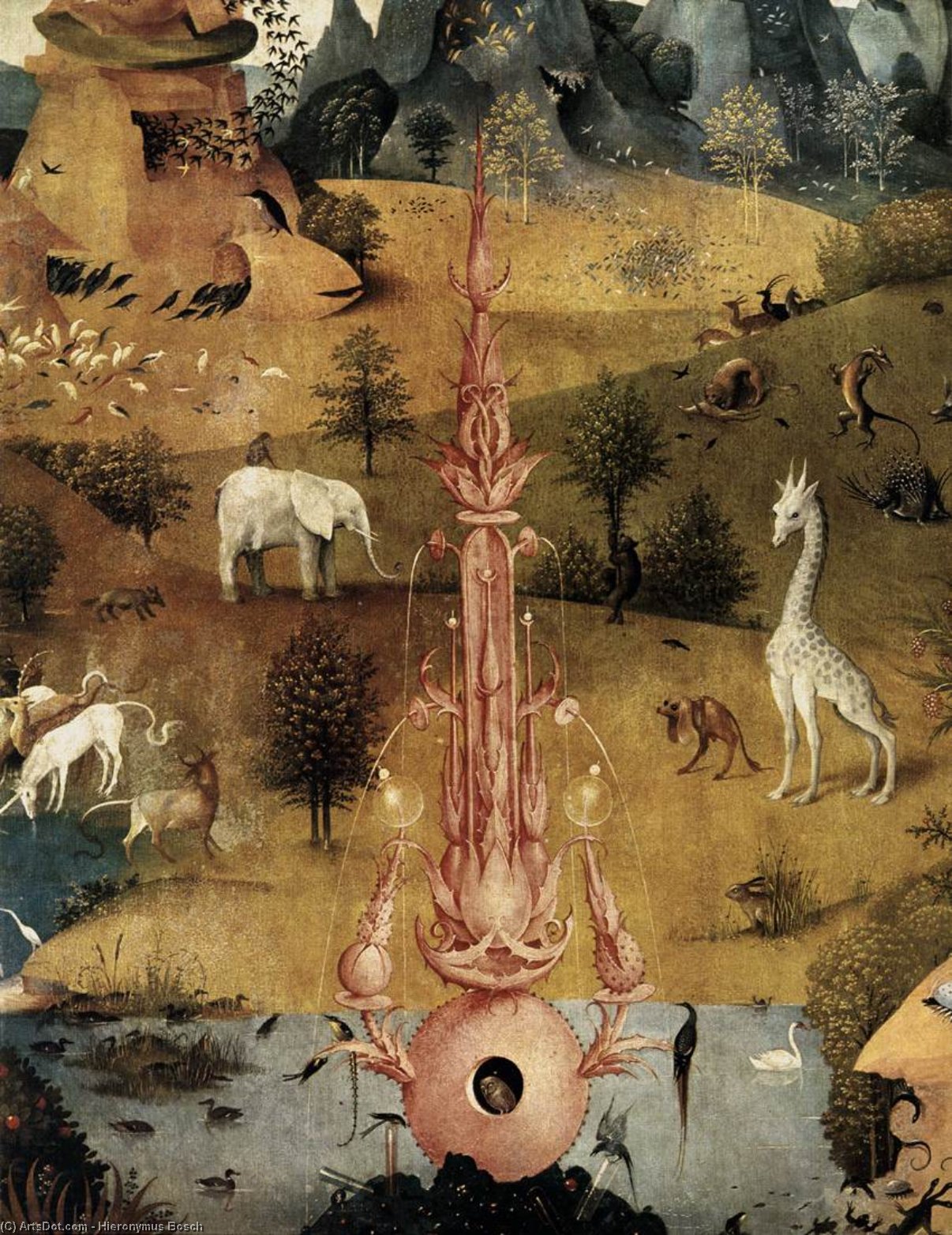 Wikioo.org - Die Enzyklopädie bildender Kunst - Malerei, Kunstwerk von Hieronymus Bosch - triptychon von garten  von  weltlich  erfreut  Ausschnitt  12
