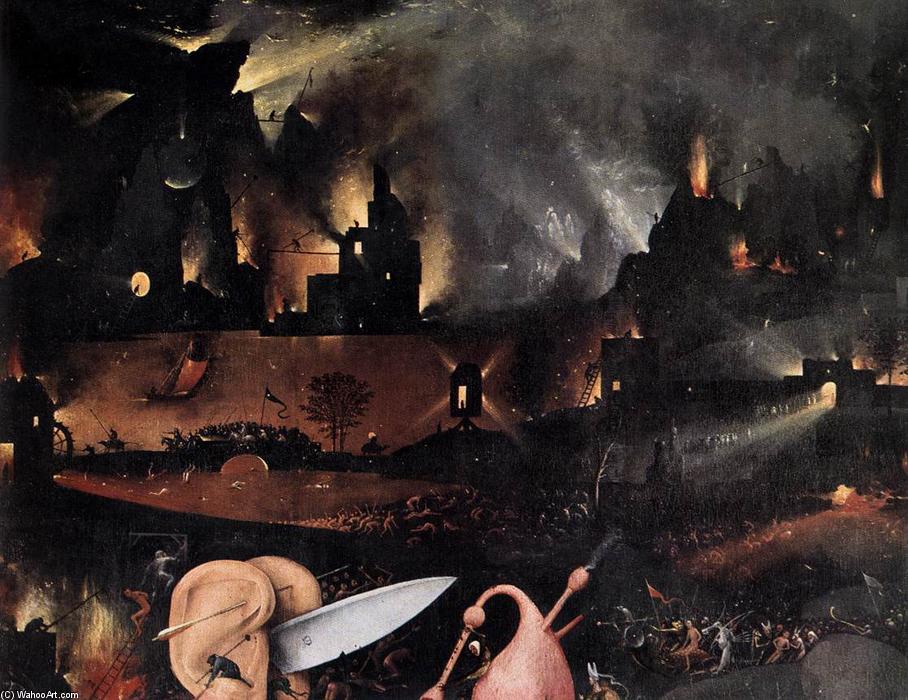 Wikioo.org – L'Enciclopedia delle Belle Arti - Pittura, Opere di Hieronymus Bosch - trittico di giardino  di  Terrestre  Delizie  particolare  17