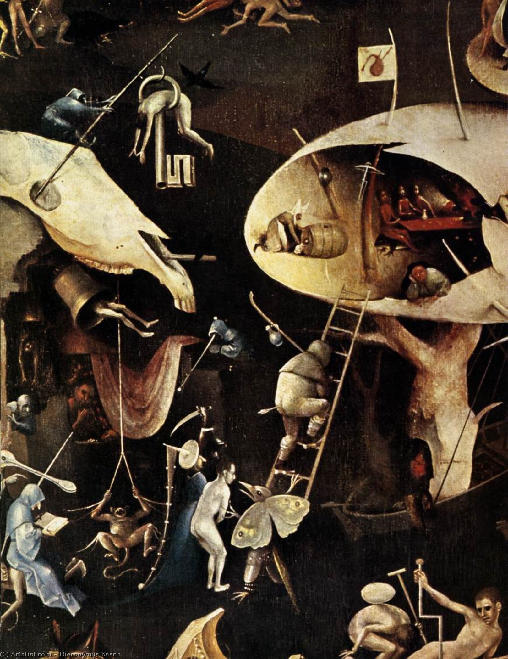 Wikioo.org – L'Enciclopedia delle Belle Arti - Pittura, Opere di Hieronymus Bosch - trittico di giardino  di  Terrestre  Delizie  particolare  18