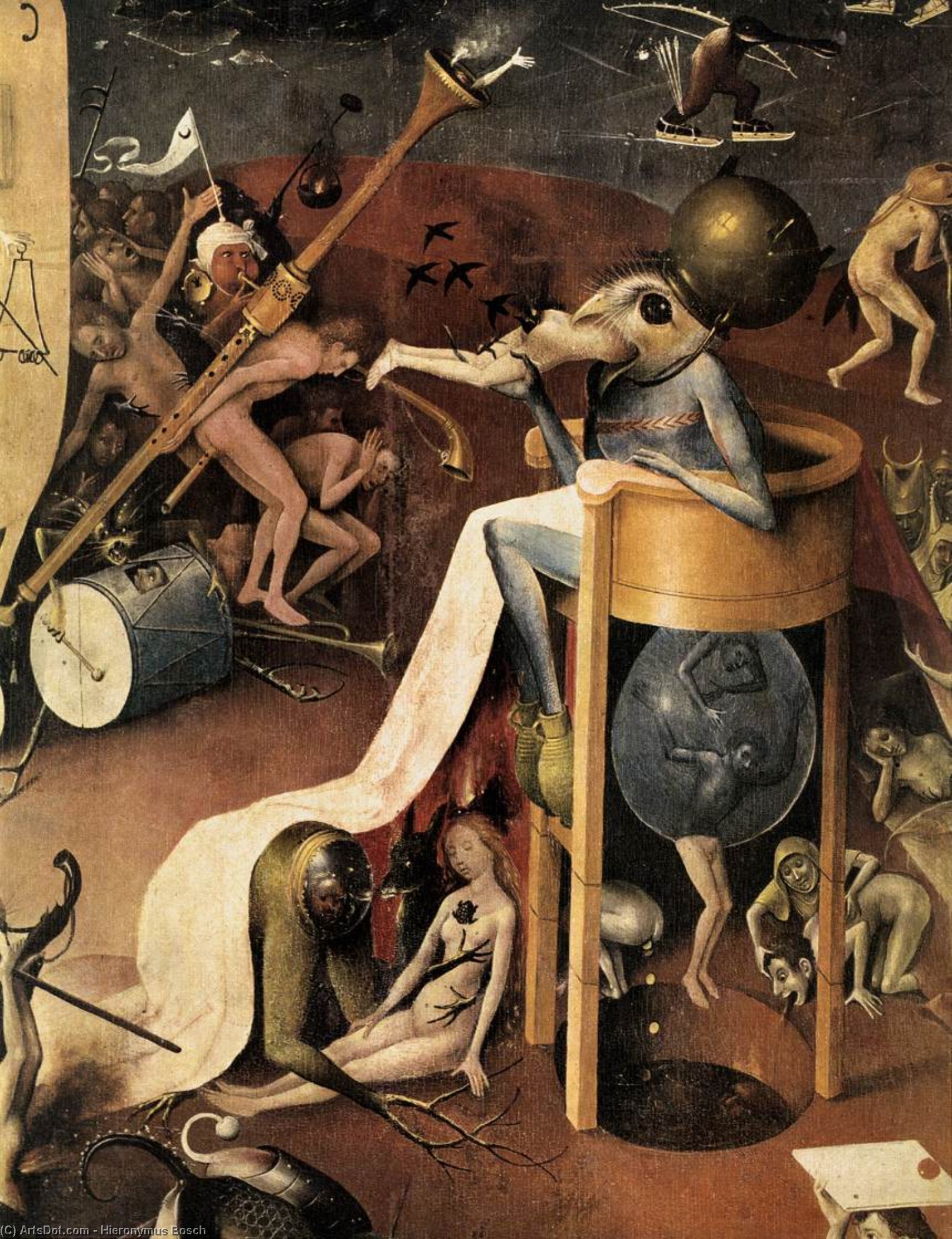 Wikioo.org – La Enciclopedia de las Bellas Artes - Pintura, Obras de arte de Hieronymus Bosch - tríptico jardín  todaclasede  terrestre  Delicias  Detalle  22
