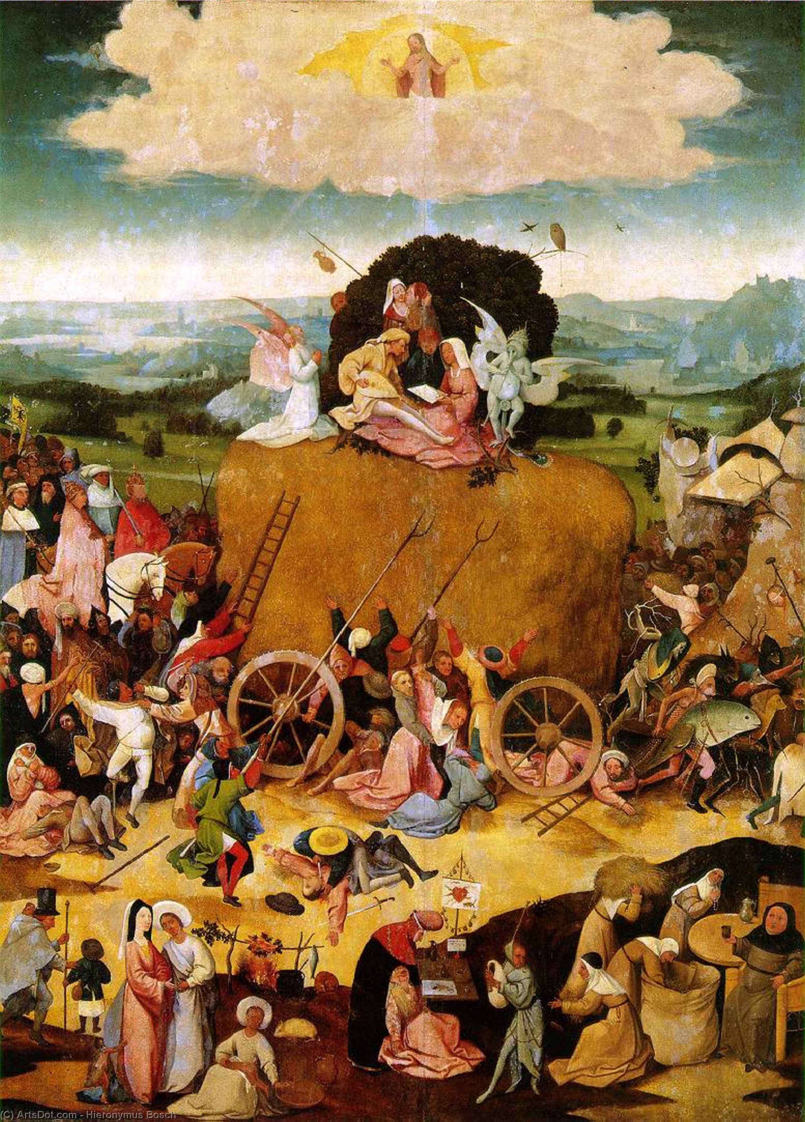 WikiOO.org - Encyclopedia of Fine Arts - Lukisan, Artwork Hieronymus Bosch - Triptych of Haywain (central panel)