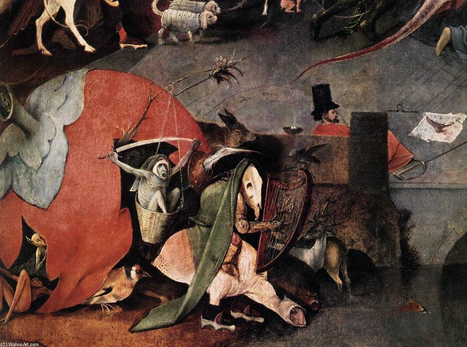 Wikioo.org – L'Enciclopedia delle Belle Arti - Pittura, Opere di Hieronymus Bosch - Trittico delle Tentazioni di Sant Antonio particolare