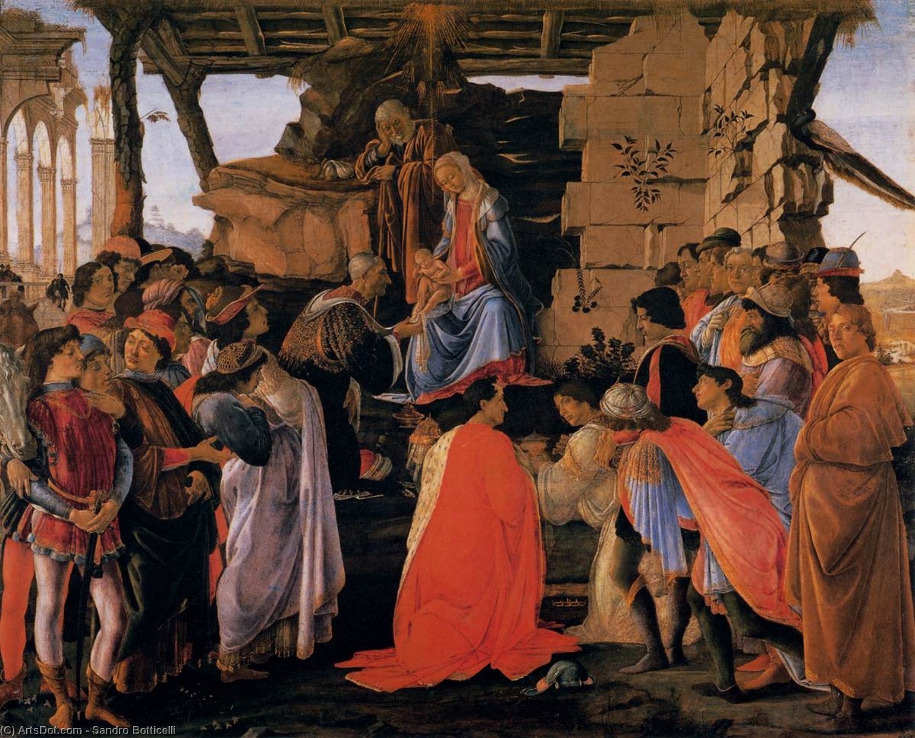 Wikioo.org - The Encyclopedia of Fine Arts - Painting, Artwork by Sandro Botticelli - Adoration of the Magi