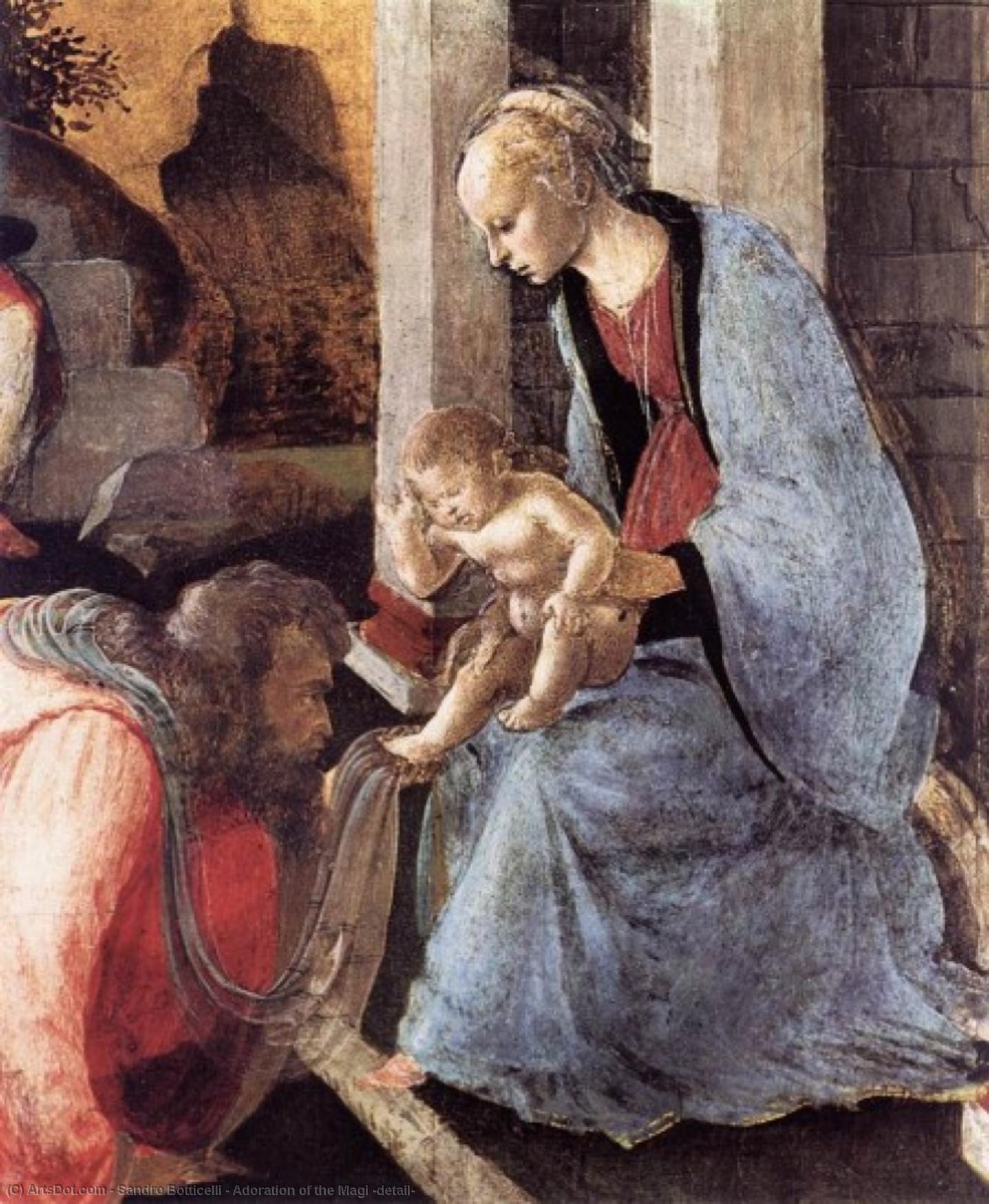 Wikioo.org - Die Enzyklopädie bildender Kunst - Malerei, Kunstwerk von Sandro Botticelli - Anbetung der Könige Ausschnitt