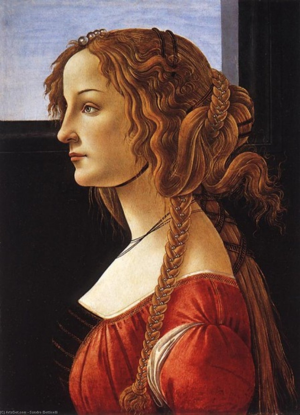 WikiOO.org - Enciclopédia das Belas Artes - Pintura, Arte por Sandro Botticelli - Portrait of a Young Woman