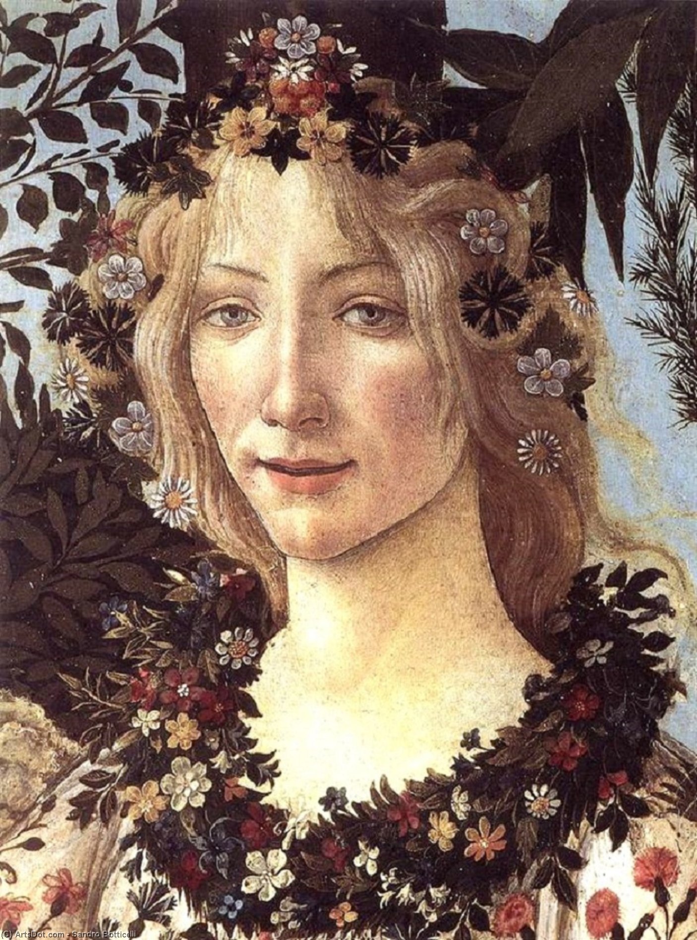 Wikioo.org – L'Enciclopedia delle Belle Arti - Pittura, Opere di Sandro Botticelli - Primavera ( particolare )