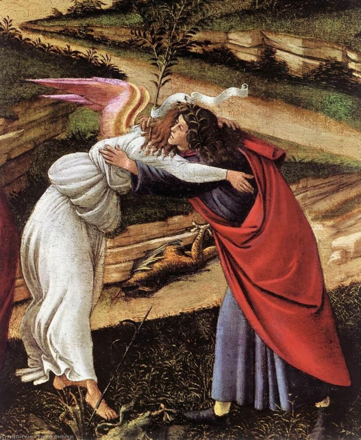 Wikioo.org – L'Enciclopedia delle Belle Arti - Pittura, Opere di Sandro Botticelli - la mistica natività  particolare