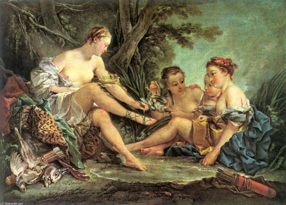 WikiOO.org - Εγκυκλοπαίδεια Καλών Τεχνών - Ζωγραφική, έργα τέχνης François Boucher - Diana after the Hunt