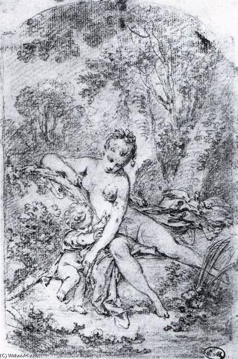 Wikioo.org - The Encyclopedia of Fine Arts - Painting, Artwork by François Boucher - Study for The Bath of Venus