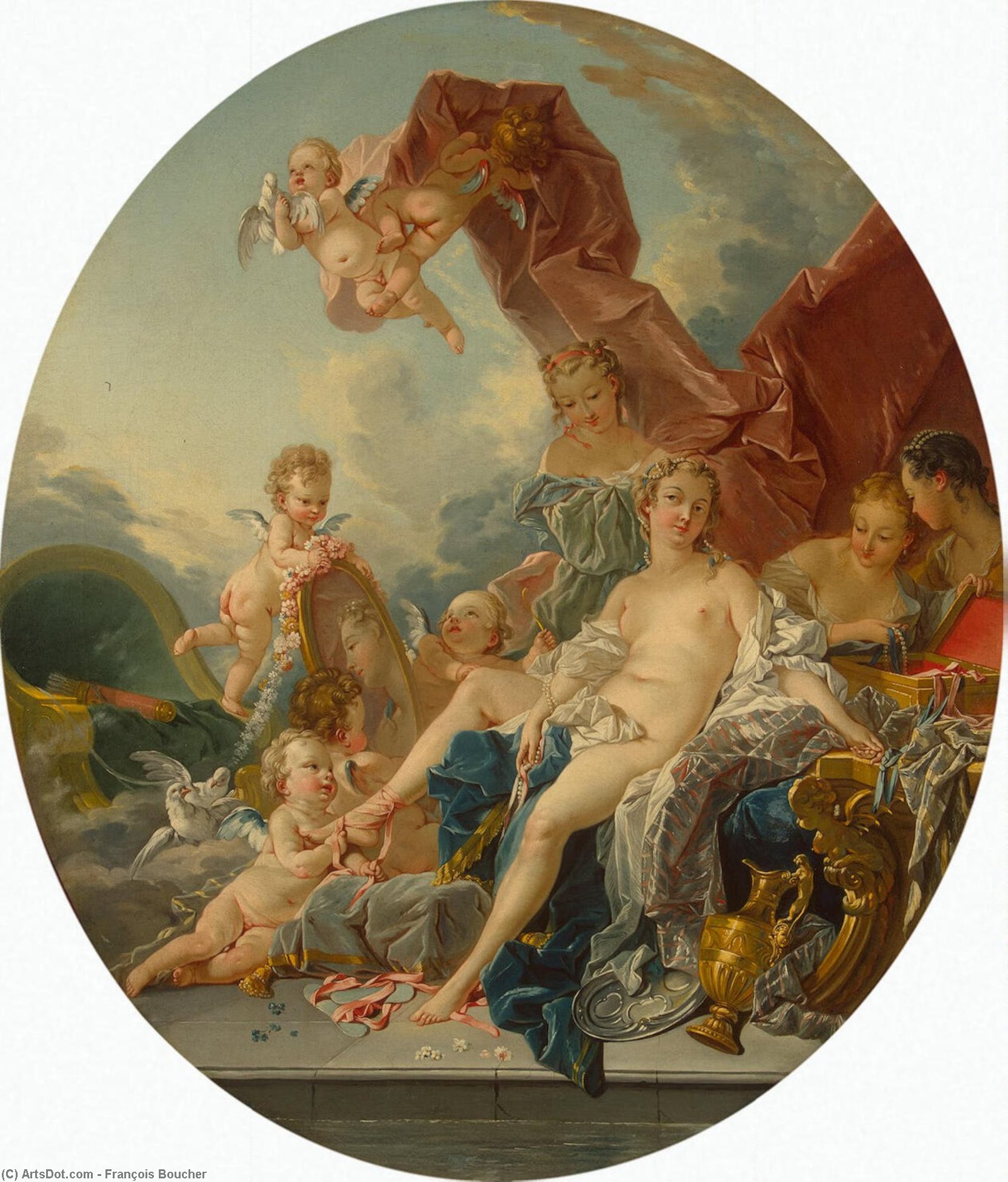 WikiOO.org - Encyclopedia of Fine Arts - Schilderen, Artwork François Boucher - Toilet of Venus