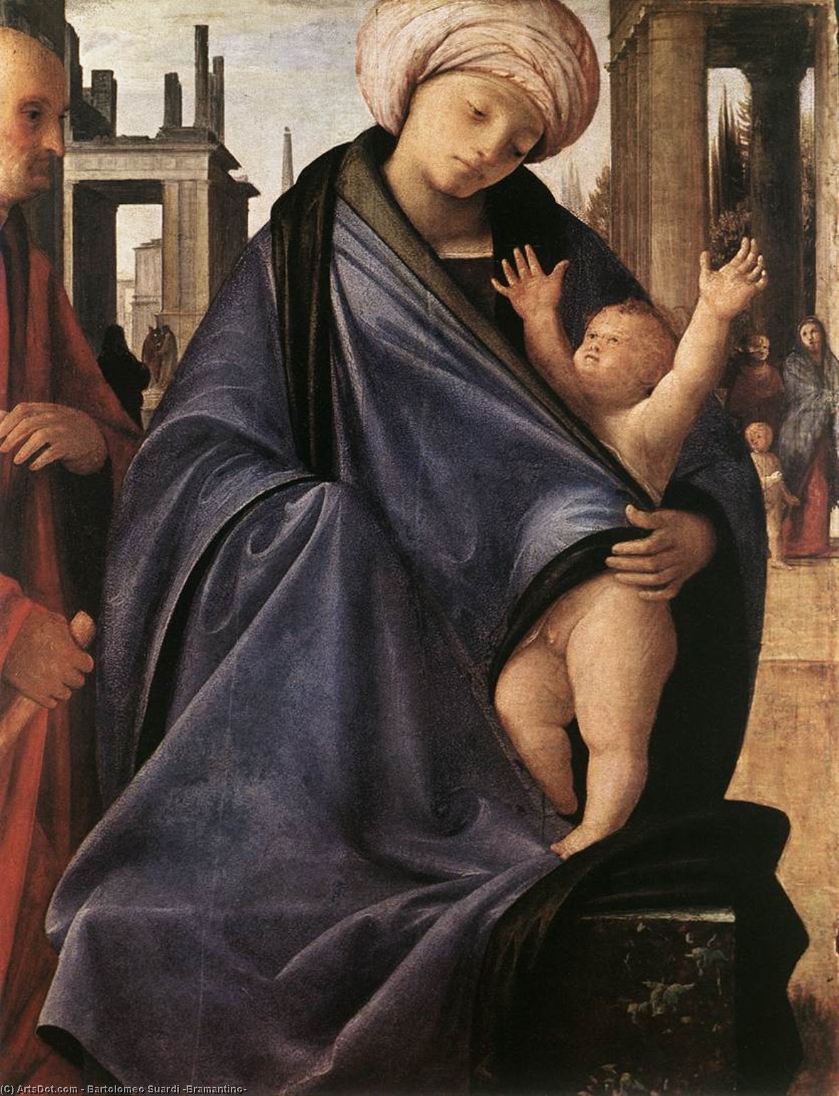 Wikioo.org – La Enciclopedia de las Bellas Artes - Pintura, Obras de arte de Bartolomeo Suardi (Bramantino) - santa familia