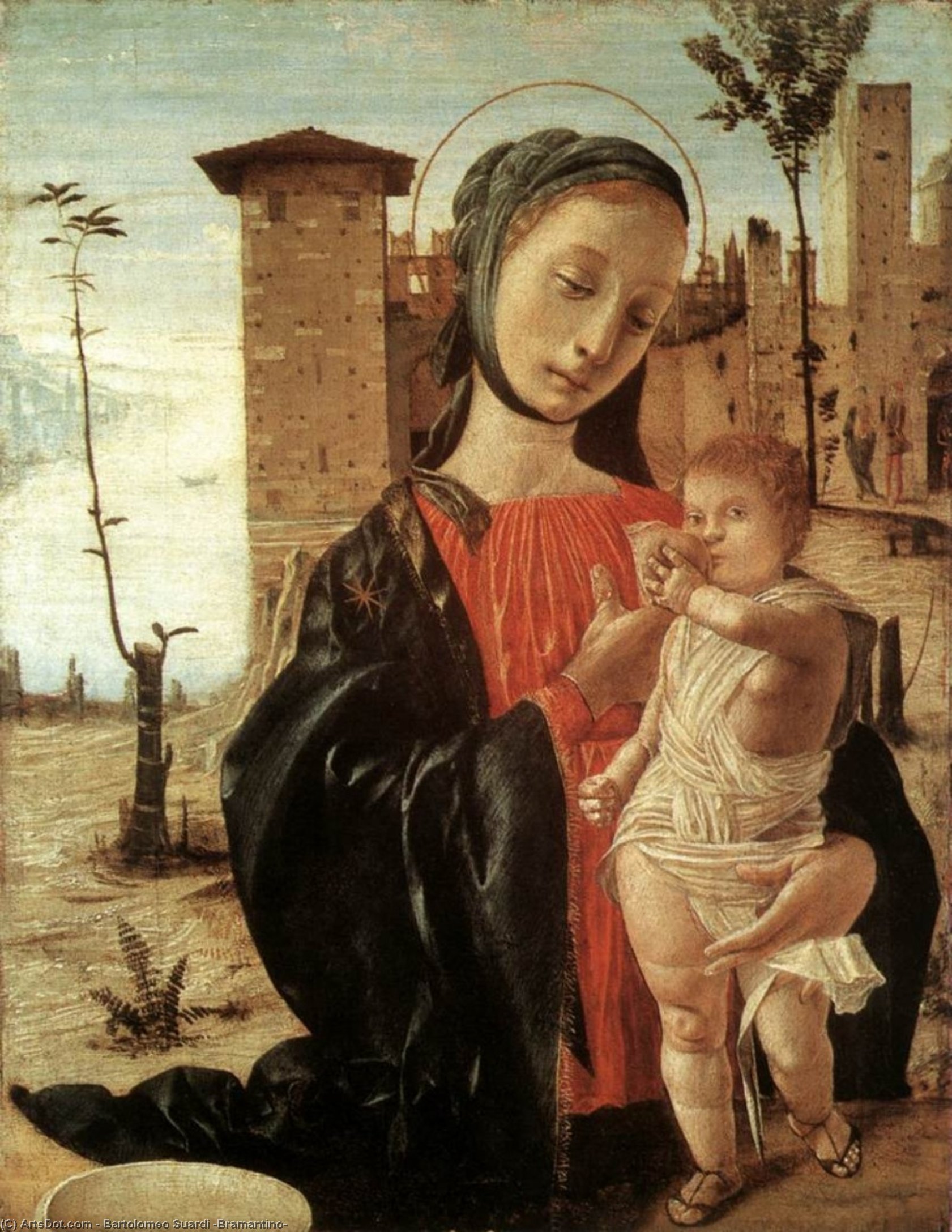 Wikioo.org - The Encyclopedia of Fine Arts - Painting, Artwork by Bartolomeo Suardi (Bramantino) - Madonna del Latte