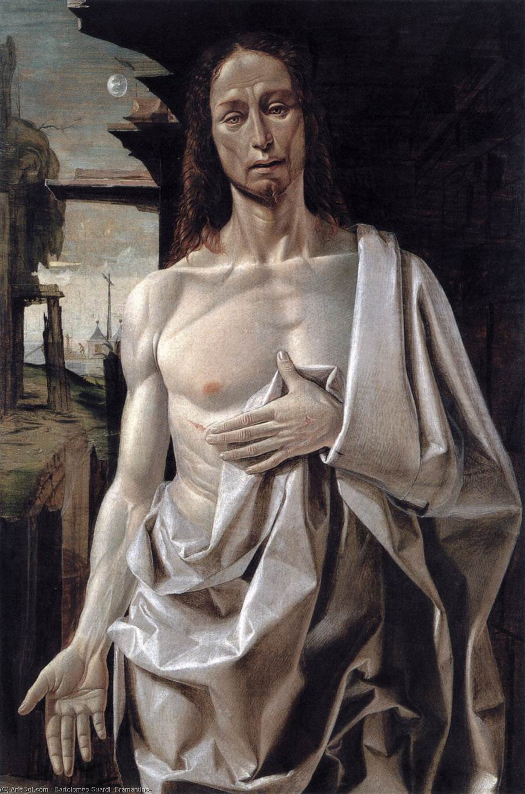 Wikioo.org - The Encyclopedia of Fine Arts - Painting, Artwork by Bartolomeo Suardi (Bramantino) - The Risen Christ