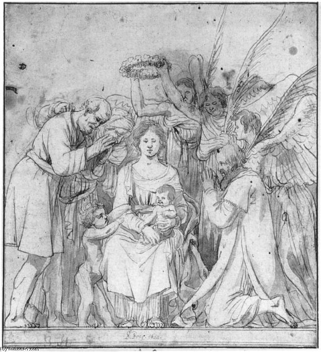 Wikioo.org - Die Enzyklopädie bildender Kunst - Malerei, Kunstwerk von Salomon De Bray - madonna mit engel sowohl Schafhirten