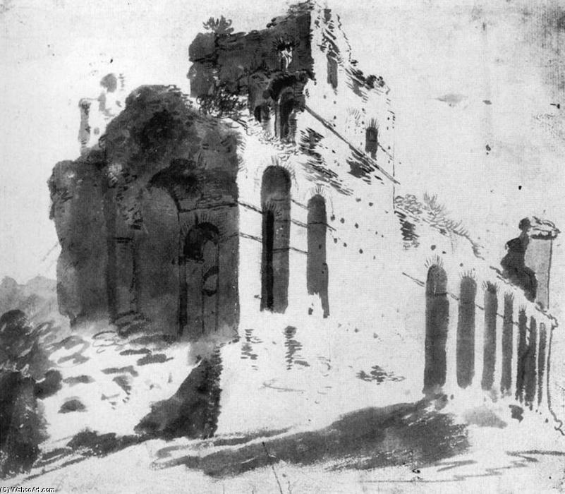 WikiOO.org - 백과 사전 - 회화, 삽화 Bartholomeus Breenbergh - Ruins of the City Walls, near Porta S Paolo, Rome