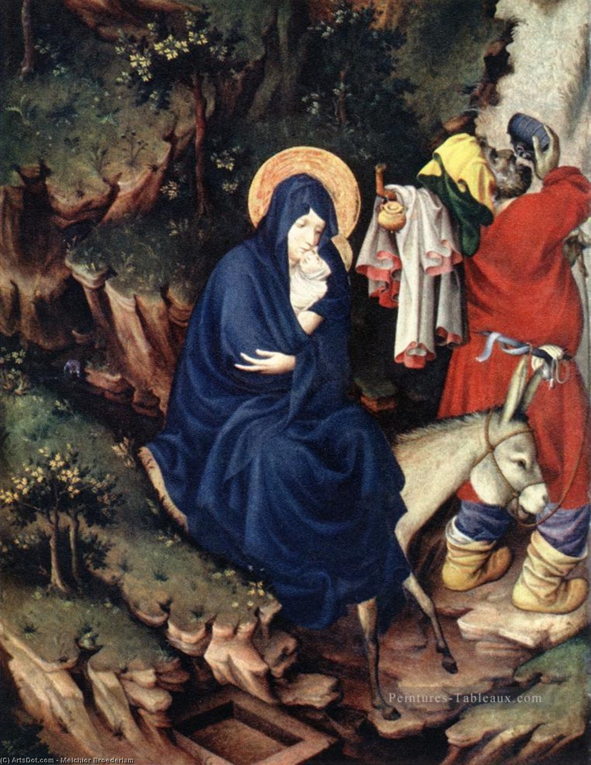 Wikioo.org - The Encyclopedia of Fine Arts - Painting, Artwork by Melchior Broederlam - The Flight into Egypt