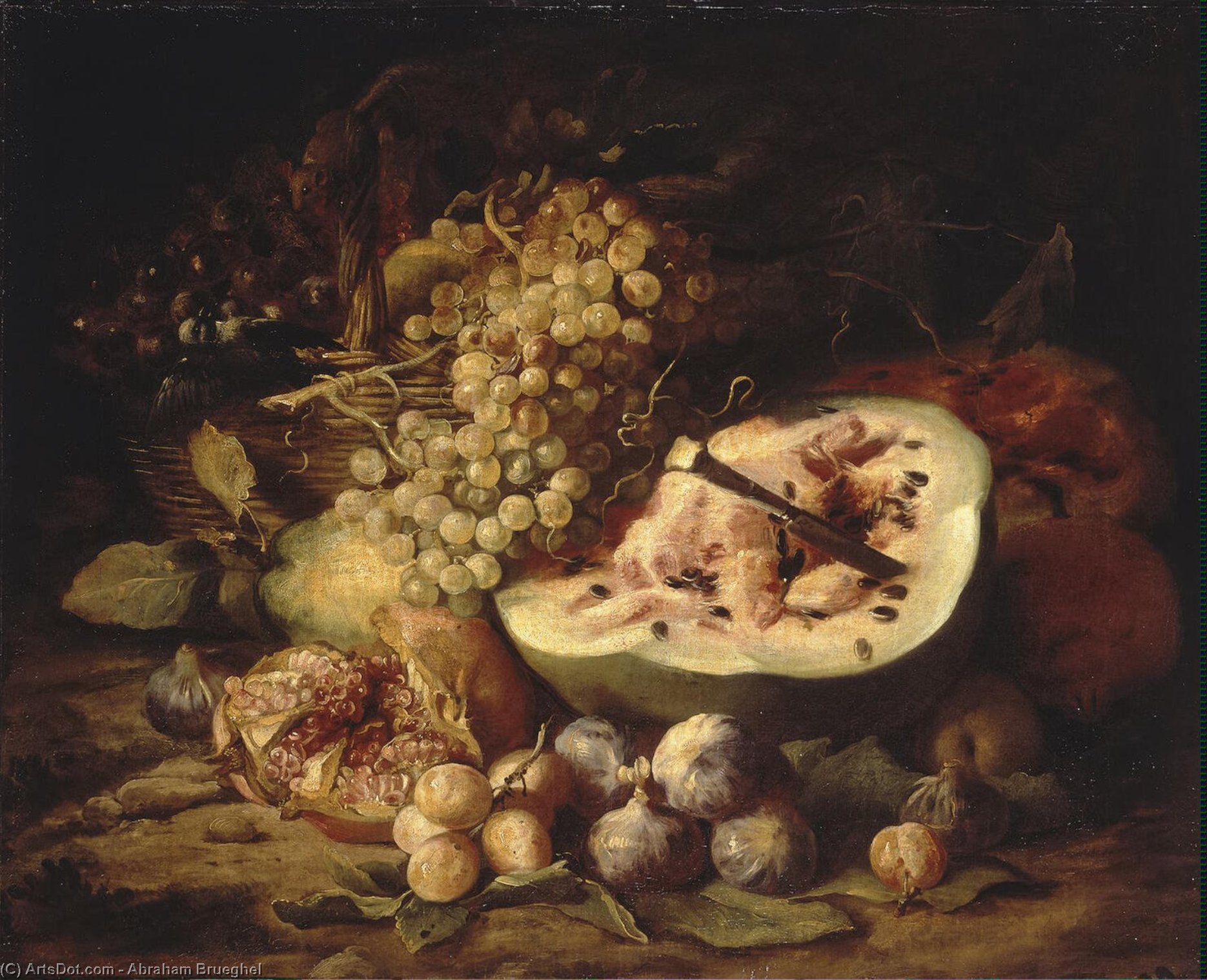 Wikioo.org - The Encyclopedia of Fine Arts - Painting, Artwork by Abraham Brueghel - Fruit Still-Life