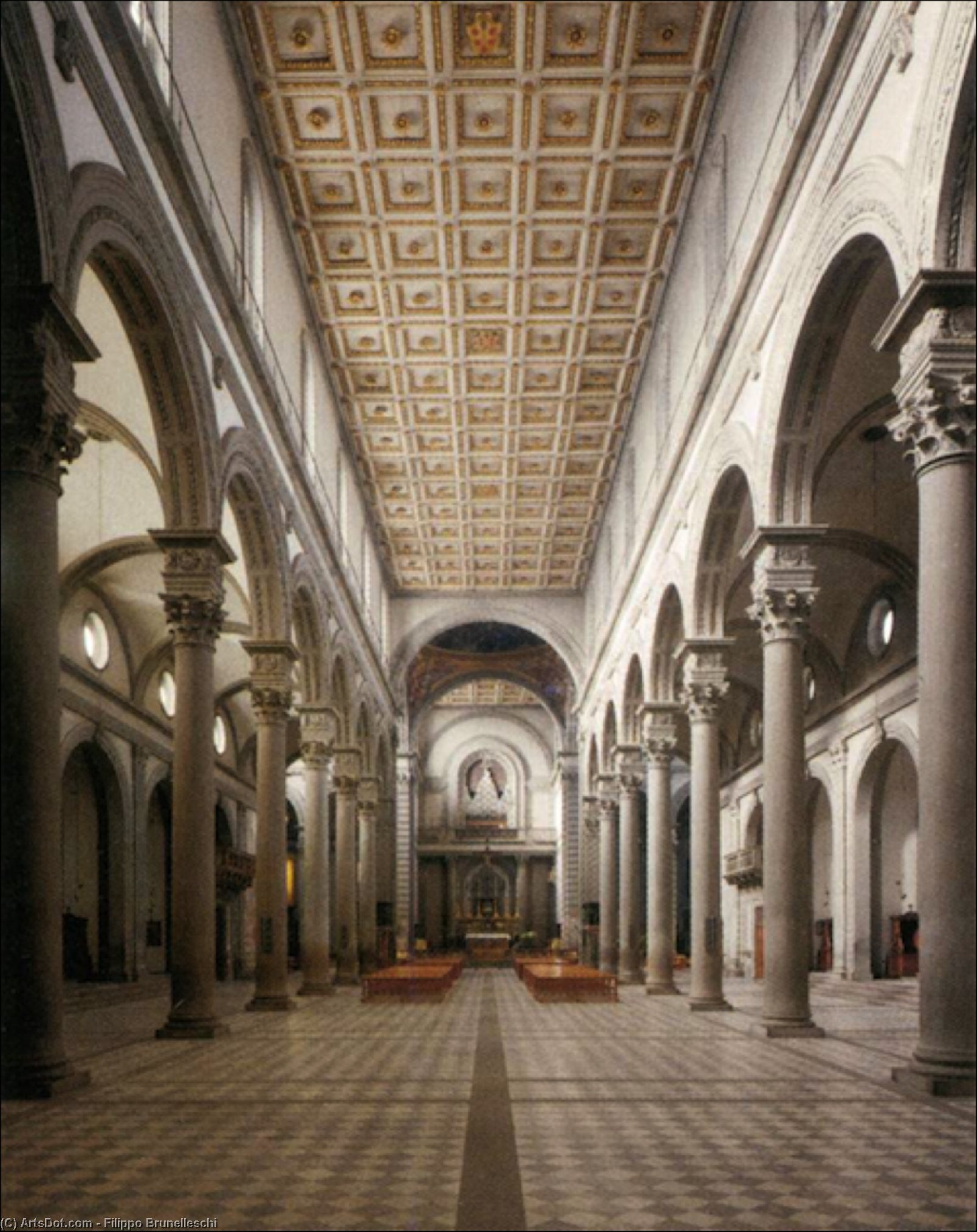 Wikioo.org - The Encyclopedia of Fine Arts - Painting, Artwork by Filippo Brunelleschi - The nave of the church
