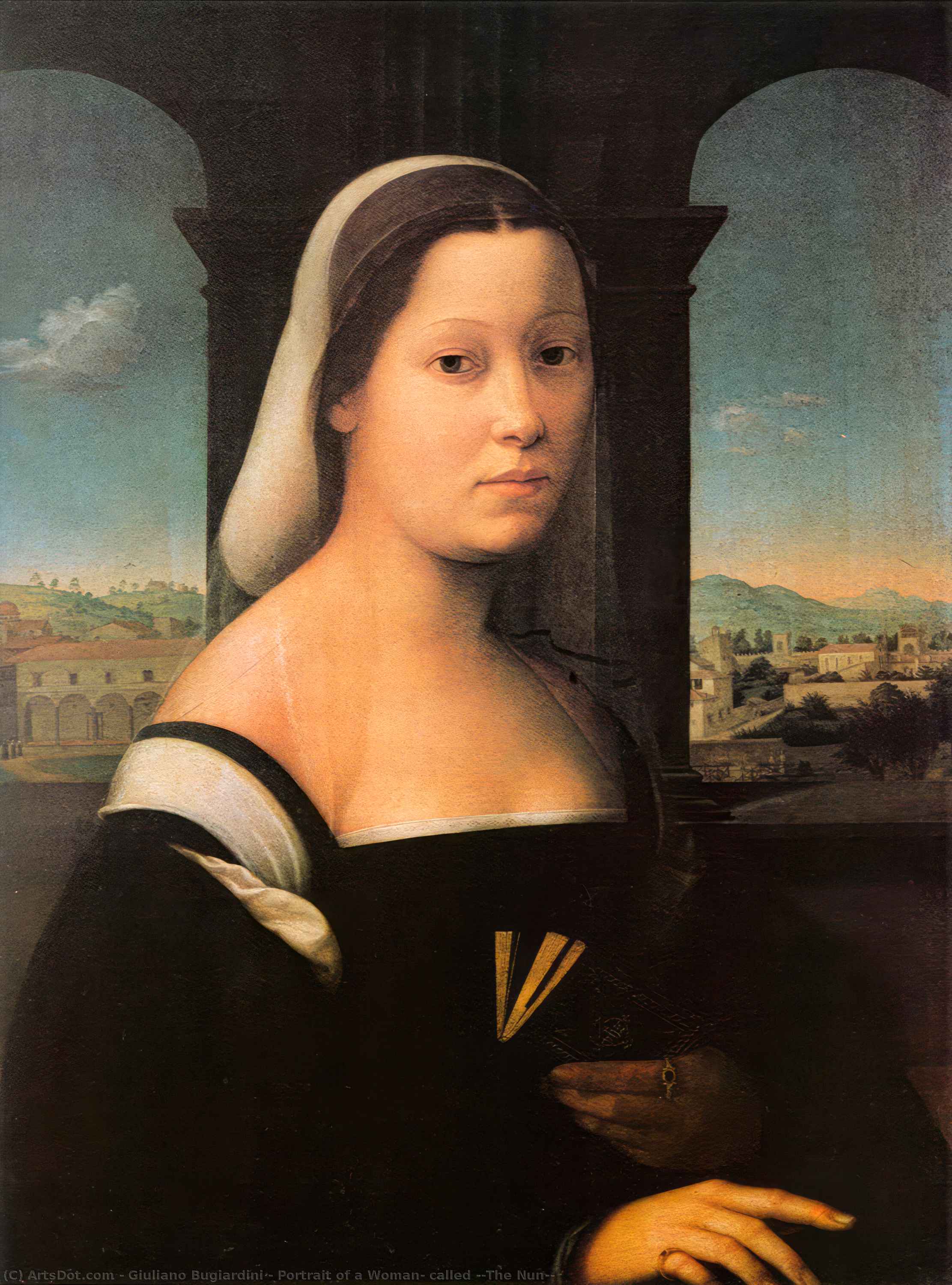 Wikioo.org – L'Enciclopedia delle Belle Arti - Pittura, Opere di Giuliano Bugiardini - ritratto di una donna , chiamato ''The Nun''