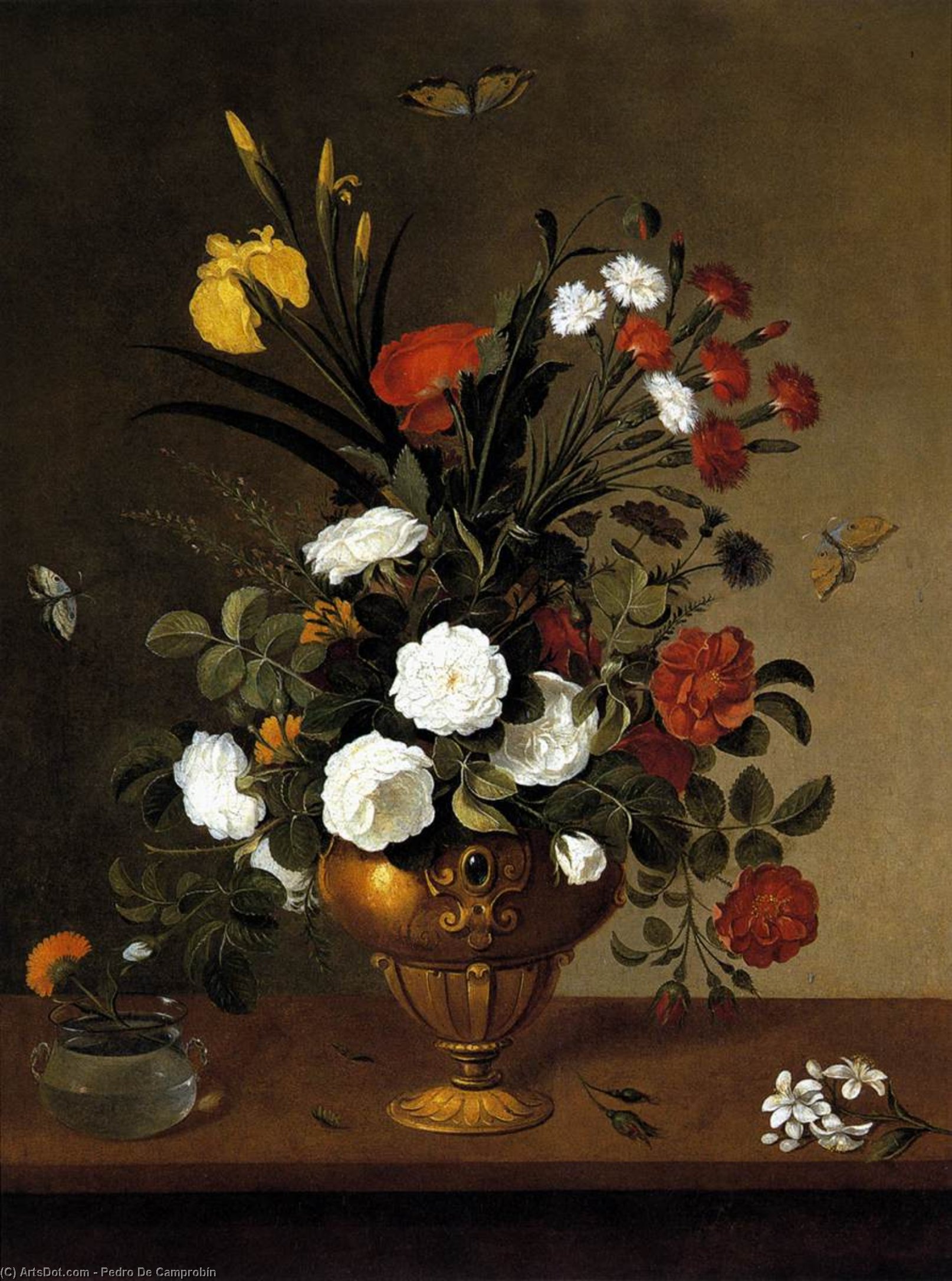 WikiOO.org – 美術百科全書 - 繪畫，作品 Pedro De Camprobín - 鲜花的花瓶
