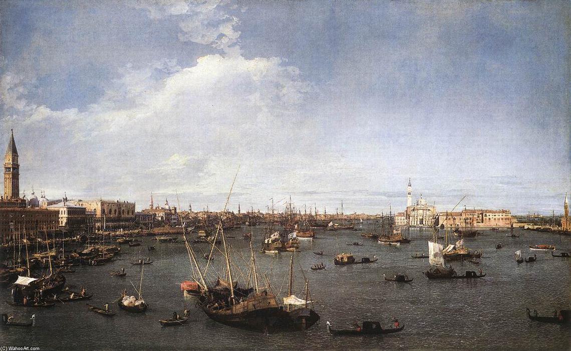 Wikioo.org - สารานุกรมวิจิตรศิลป์ - จิตรกรรม Giovanni Antonio Canal (Canaletto) - Bacino di San Marco (St Mark's Basin)