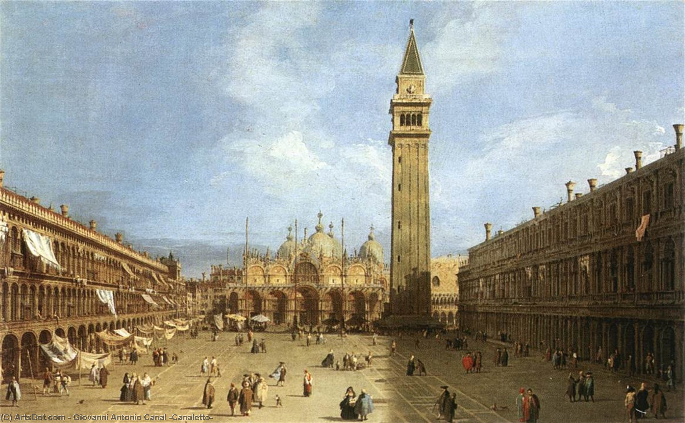 Wikioo.org - The Encyclopedia of Fine Arts - Painting, Artwork by Giovanni Antonio Canal (Canaletto) - Piazza San Marco