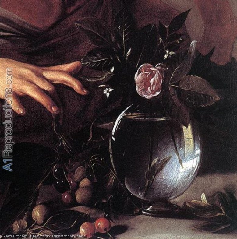 Wikioo.org – La Enciclopedia de las Bellas Artes - Pintura, Obras de arte de Caravaggio (Michelangelo Merisi) - Muchacho mordido por un lagarto Detalle