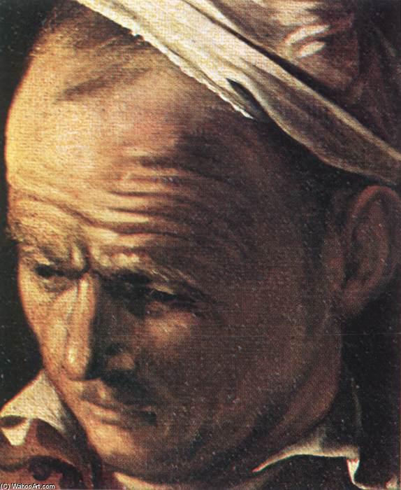 Wikioo.org - สารานุกรมวิจิตรศิลป์ - จิตรกรรม Caravaggio (Michelangelo Merisi) - Supper at Emmaus (detail)