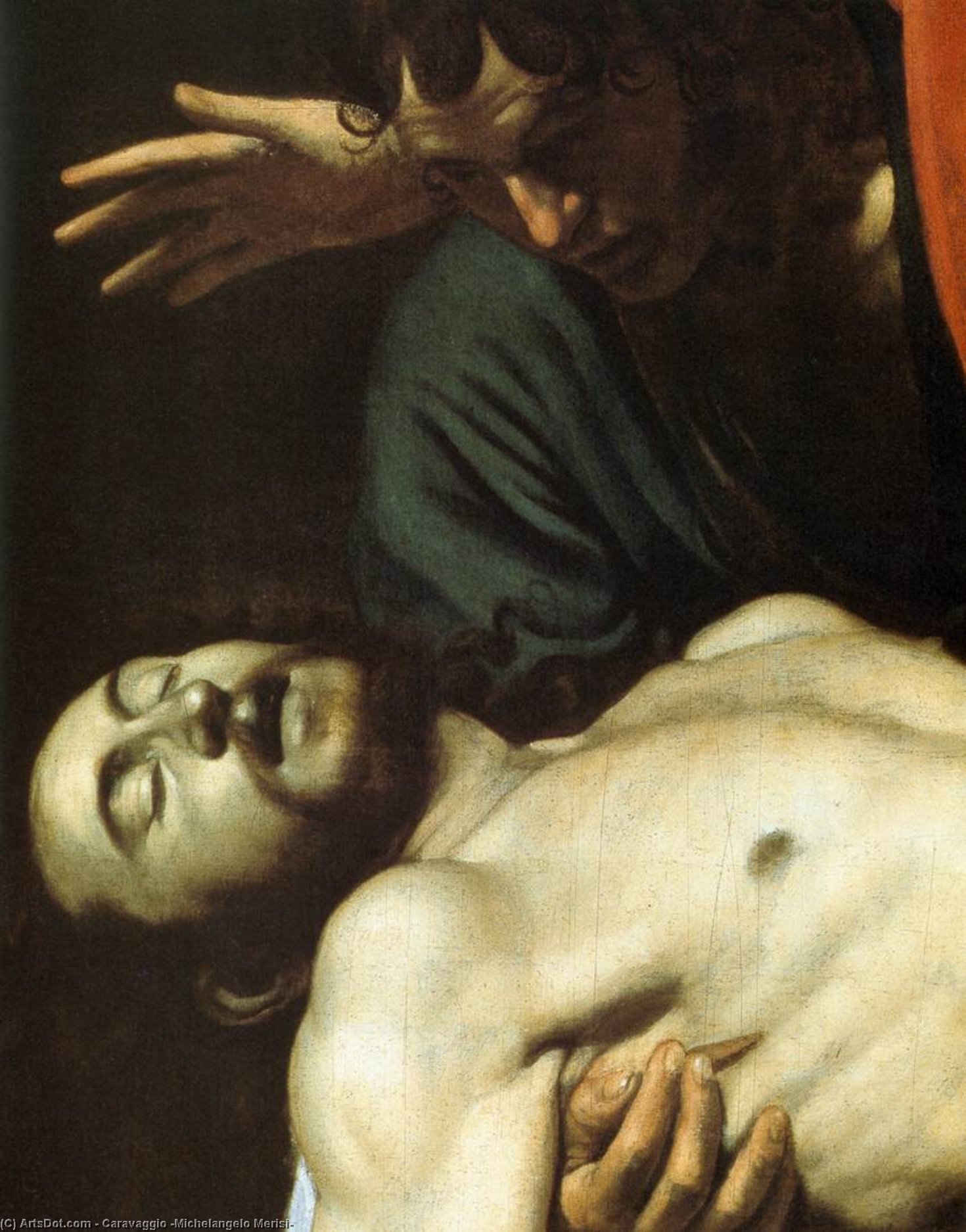 Wikioo.org - The Encyclopedia of Fine Arts - Painting, Artwork by Caravaggio (Michelangelo Merisi) - The Entombment (detail)