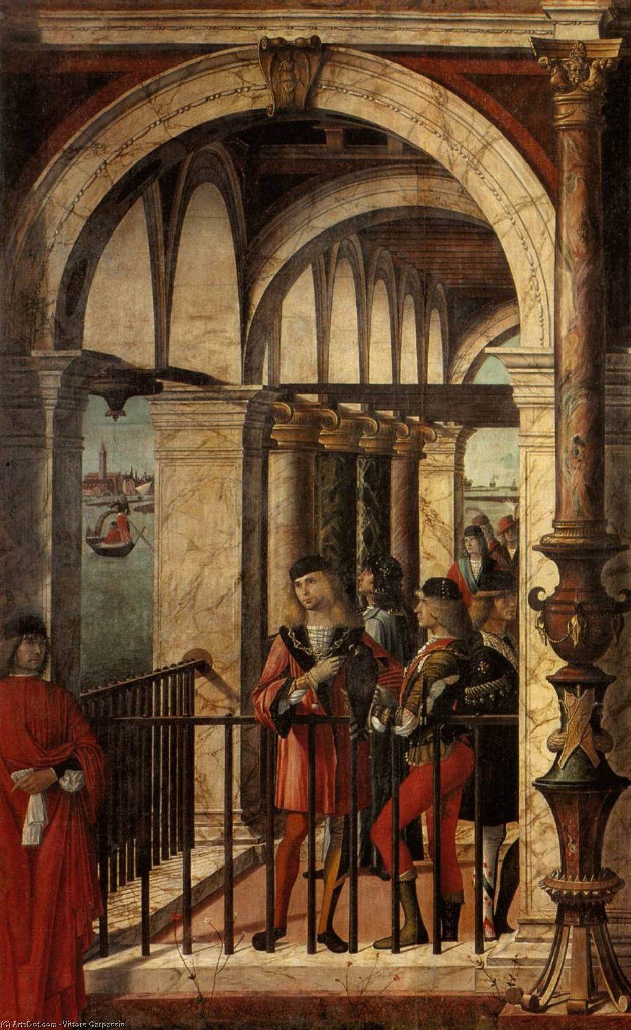Wikioo.org - The Encyclopedia of Fine Arts - Painting, Artwork by Vittore Carpaccio - Arrival of the English Ambassadors (detail)
