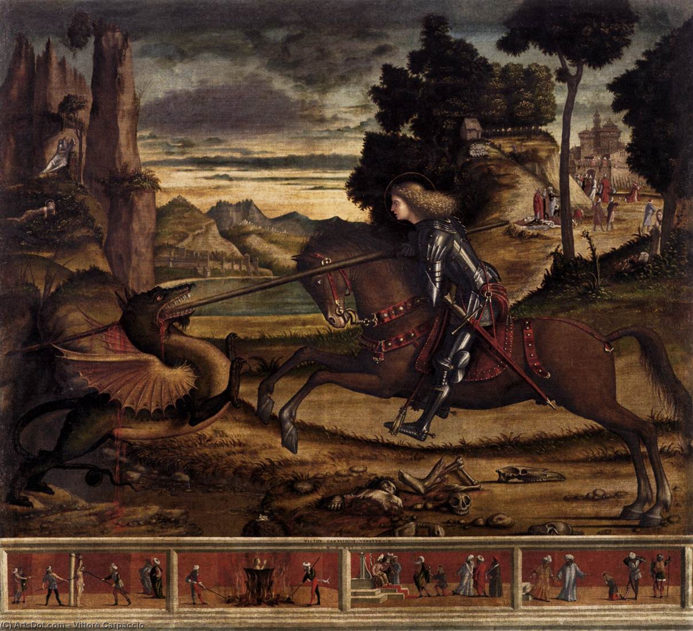 Wikioo.org - สารานุกรมวิจิตรศิลป์ - จิตรกรรม Vittore Carpaccio - St George and the Dragon