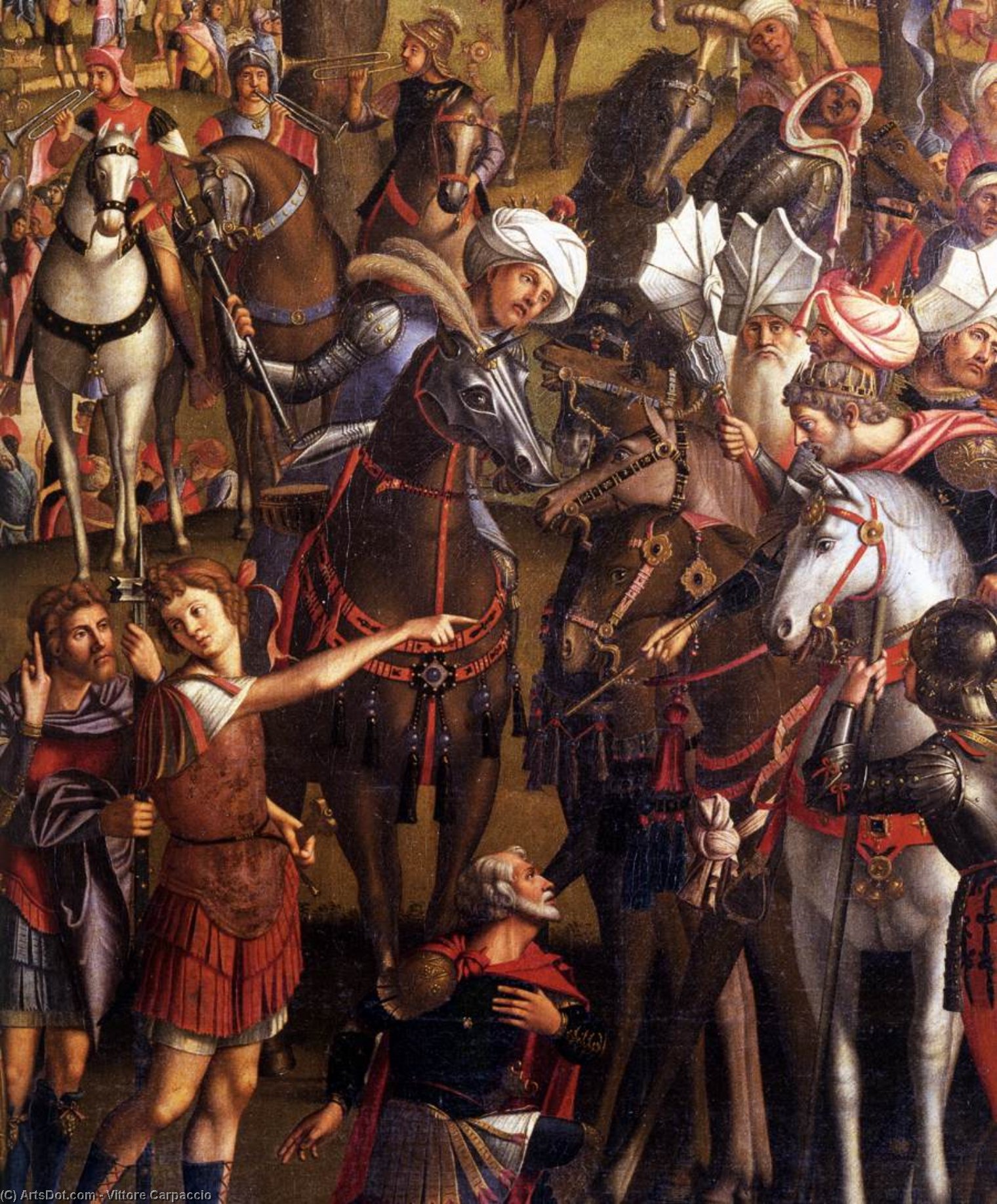 Wikioo.org - The Encyclopedia of Fine Arts - Painting, Artwork by Vittore Carpaccio - The Ten Thousand Martyrs on the Mount Ararat (detail)