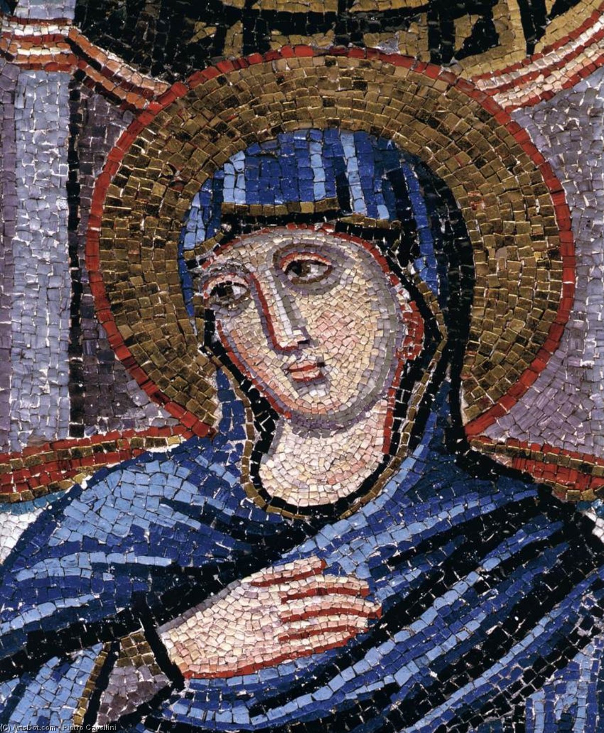 WikiOO.org - Encyclopedia of Fine Arts - Maľba, Artwork Pietro Cavallini - Annunciation (detail)