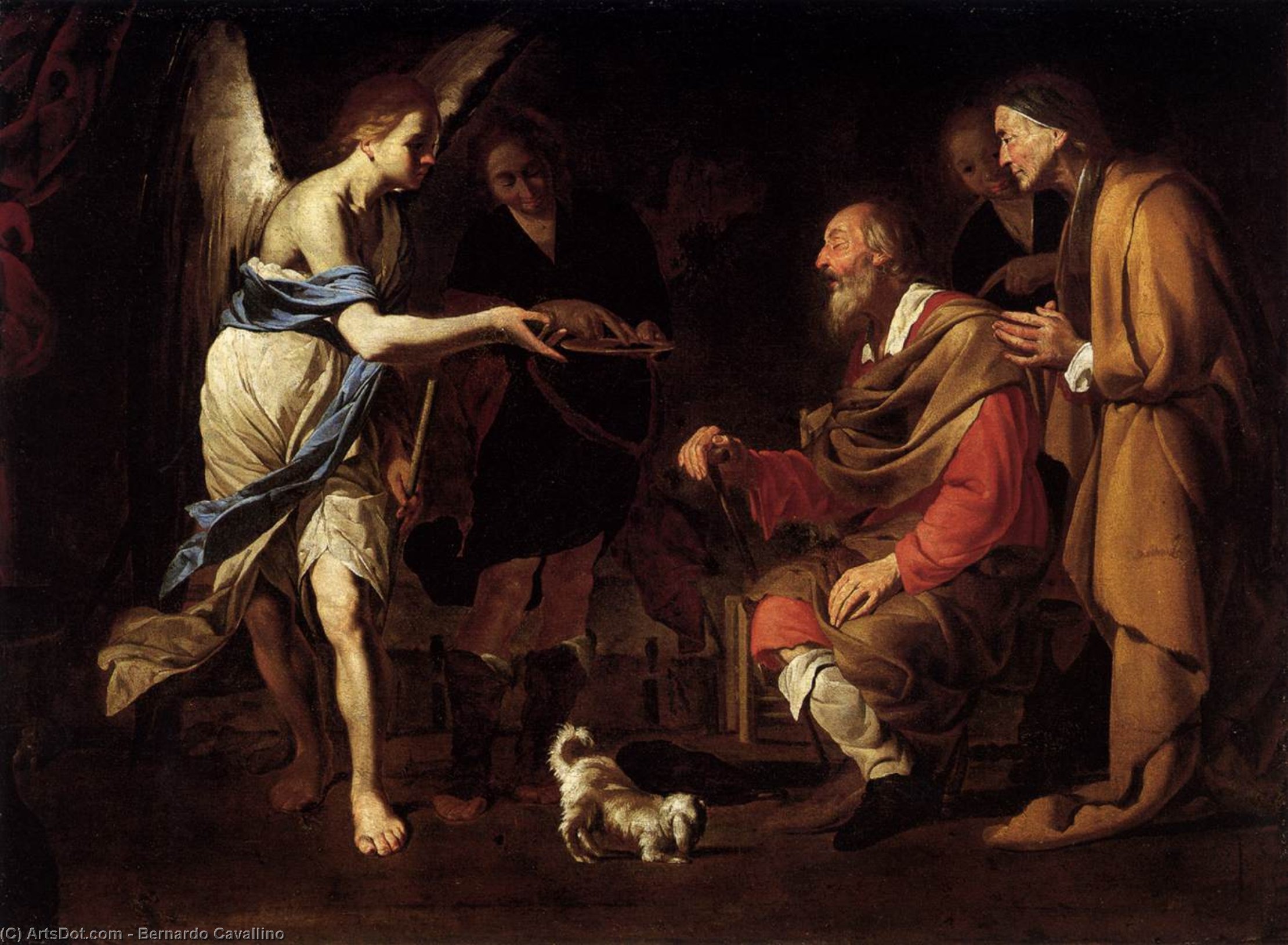 Wikioo.org - The Encyclopedia of Fine Arts - Painting, Artwork by Bernardo Cavallino - Curing of Tobias