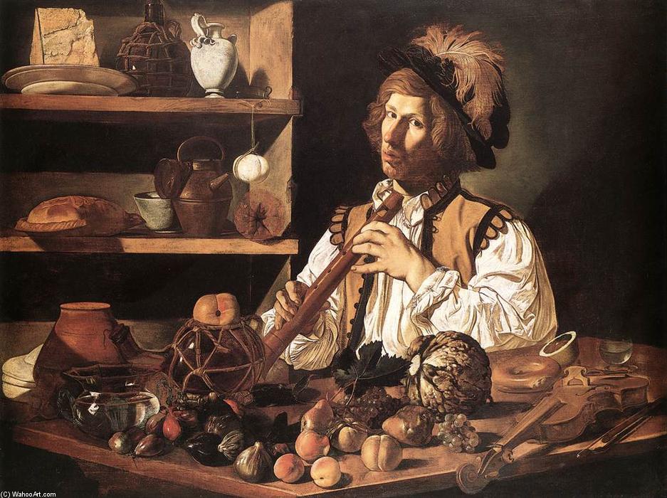 Wikioo.org - The Encyclopedia of Fine Arts - Painting, Artwork by Cecco Del Caravaggio (Francesco Buoneri) - The Flute Player