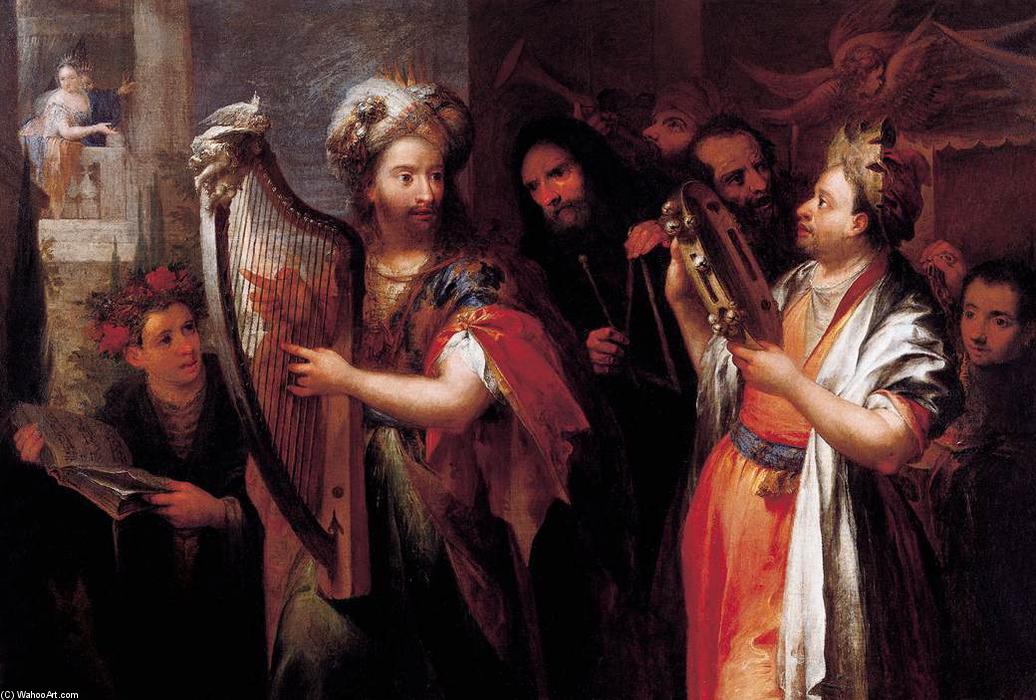 Wikioo.org - The Encyclopedia of Fine Arts - Painting, Artwork by Andrea Celesti - King David Playing the Zither