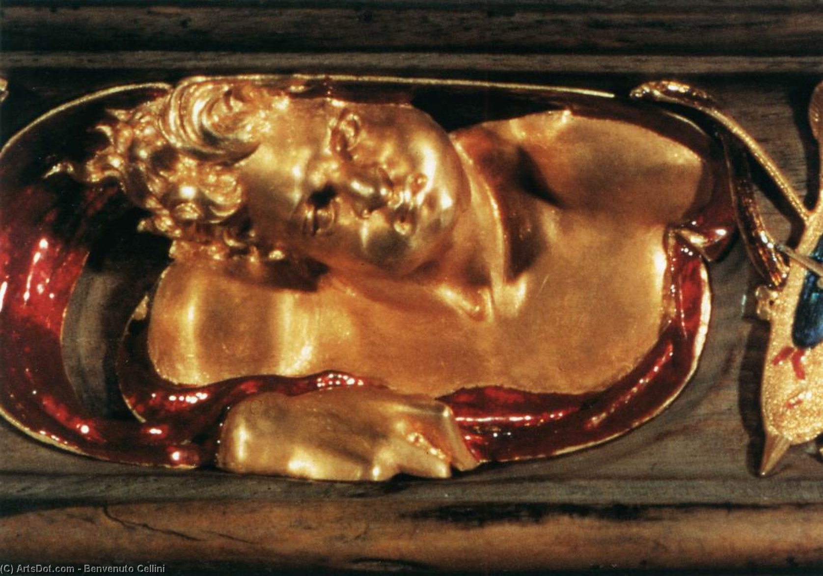 Wikioo.org - The Encyclopedia of Fine Arts - Painting, Artwork by Benvenuto Cellini - Salt Cellar (detail)
