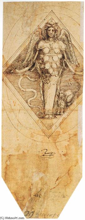 WikiOO.org - Encyclopedia of Fine Arts - Maleri, Artwork Benvenuto Cellini - Study for a seal