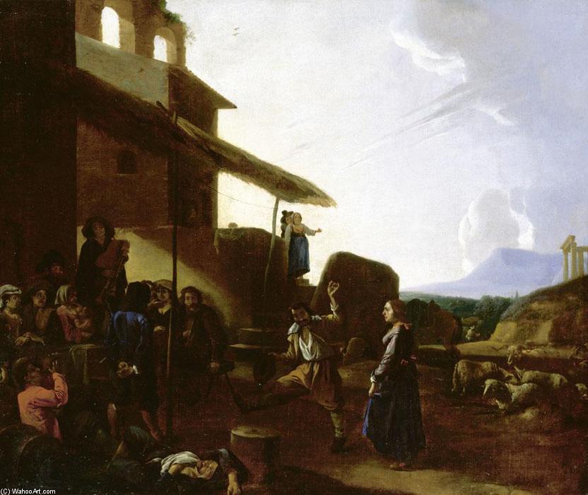 Wikioo.org - The Encyclopedia of Fine Arts - Painting, Artwork by Michelangelo Cerquozzi - Street Scene in Rome