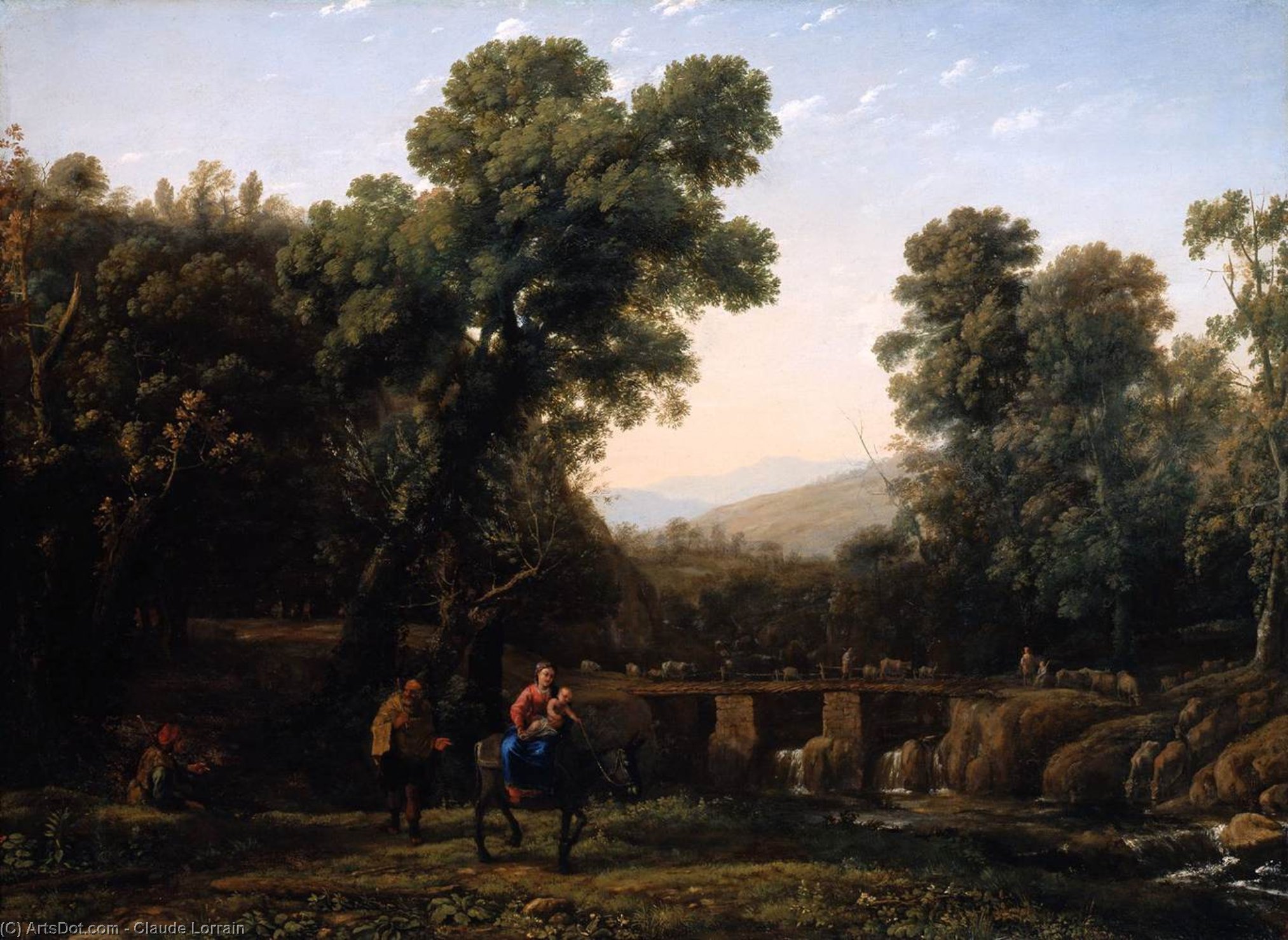 Wikioo.org – L'Encyclopédie des Beaux Arts - Peinture, Oeuvre de Claude Lorrain (Claude Gellée) - La Fuite en Egypte