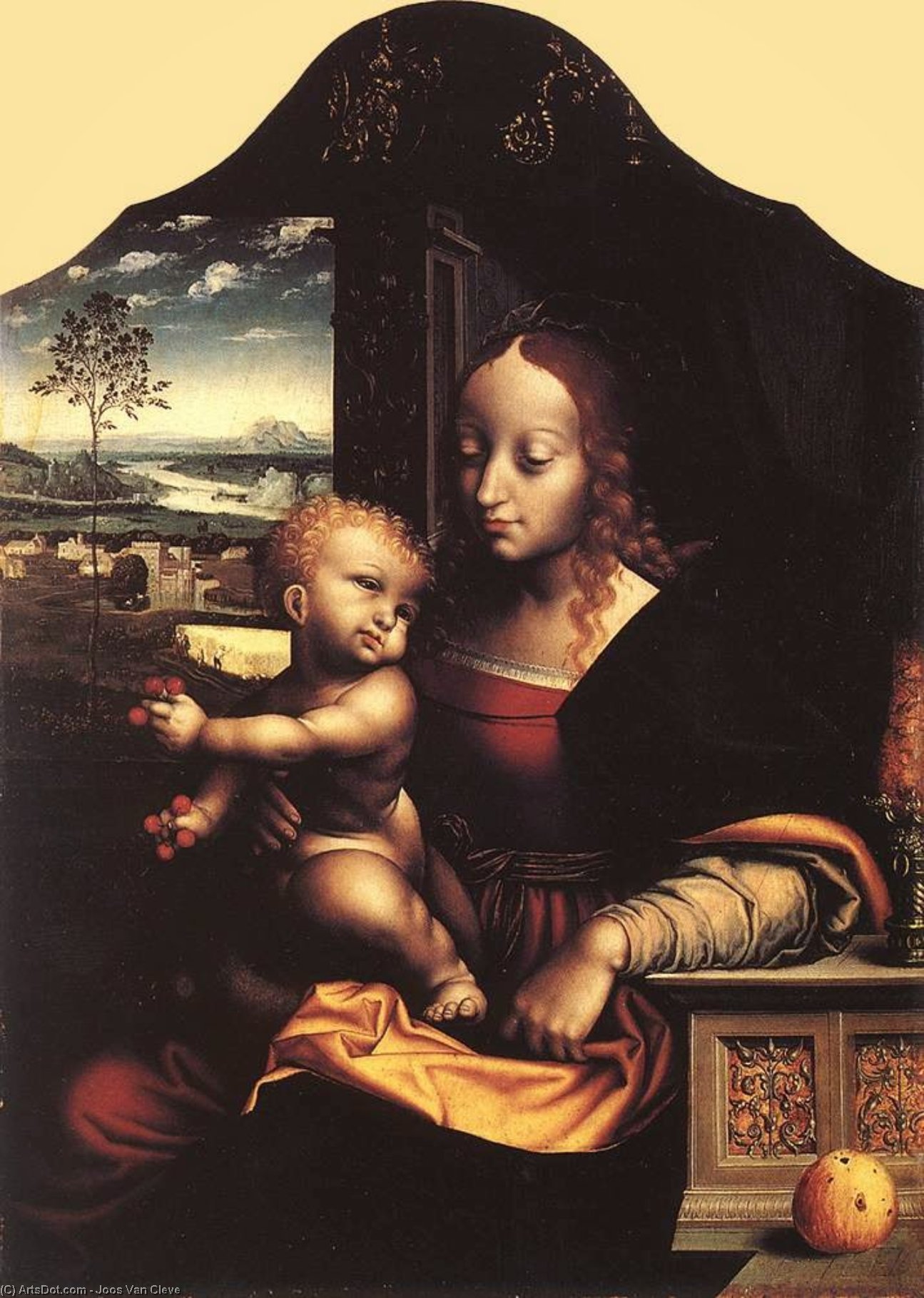 WikiOO.org - Encyclopedia of Fine Arts - Lukisan, Artwork Joos Van Cleve - Virgin and Child