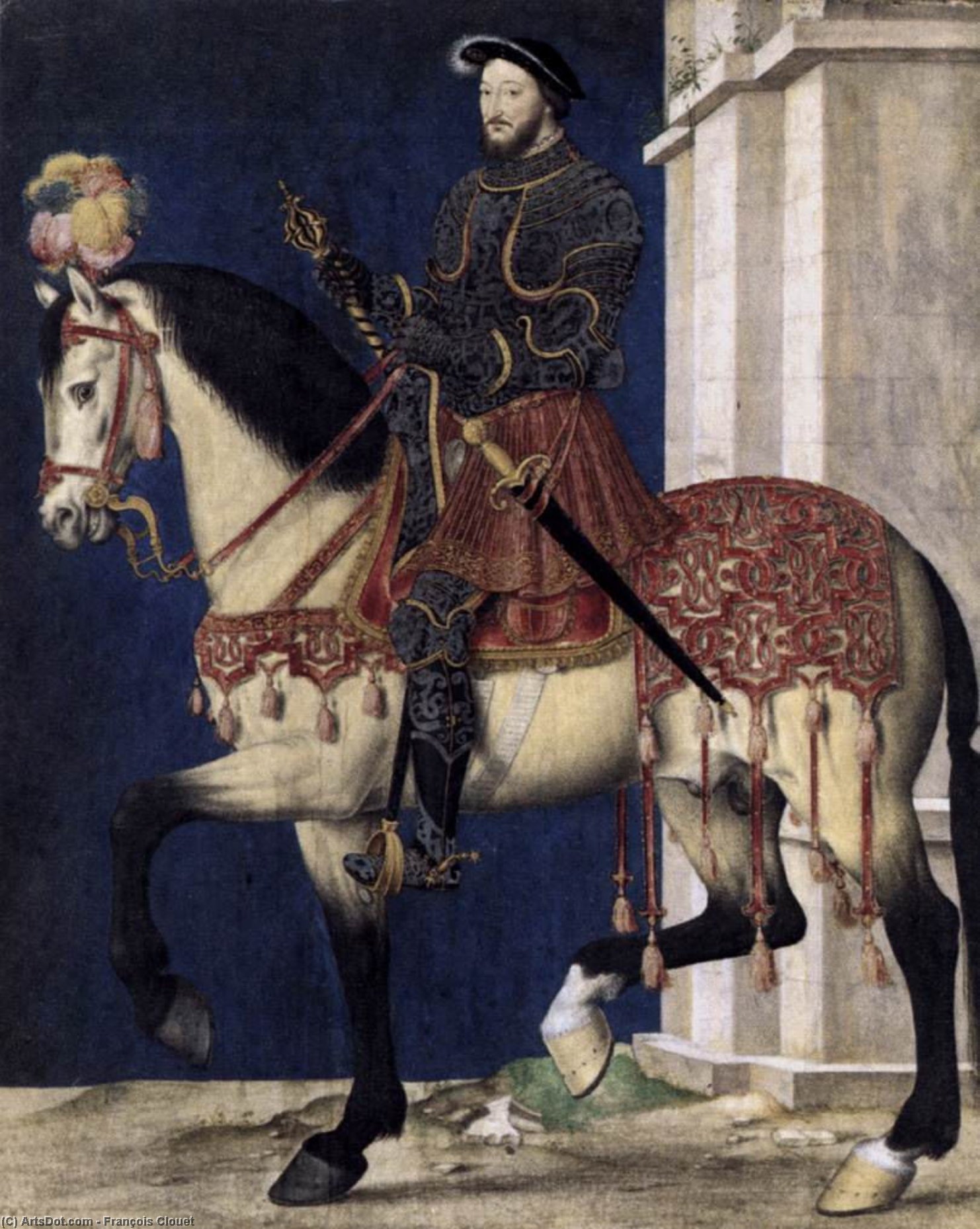 WikiOO.org - אנציקלופדיה לאמנויות יפות - ציור, יצירות אמנות François Clouet - Portrait of Francis I, King of France