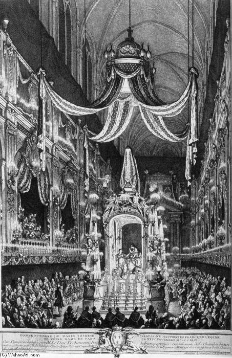 WikiOO.org - אנציקלופדיה לאמנויות יפות - ציור, יצירות אמנות Charles Nicolas Cochin - Funeral Pomp of the Dauphine, Marie-Thérèse of Spain